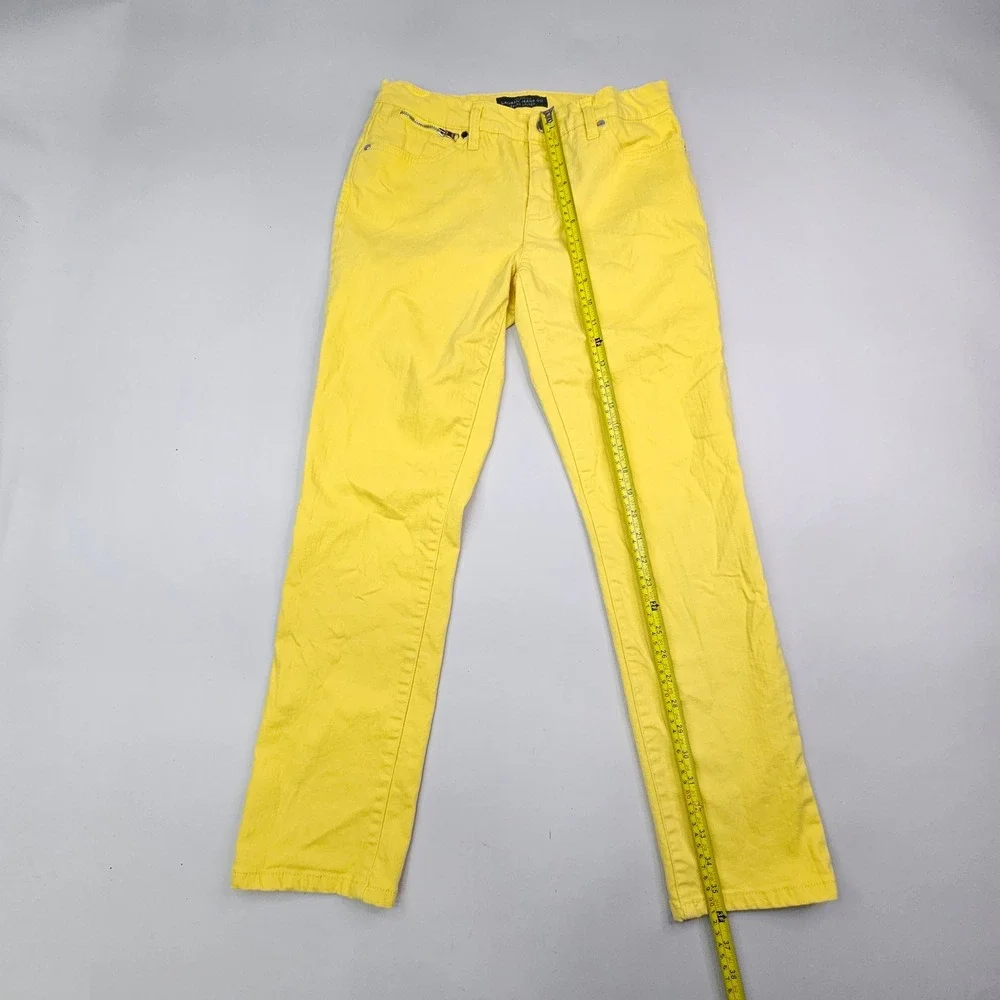 Lauren Jeans Co Ralph Lauren Pants Women 8 Yellow Straight Leg Cotton Blend